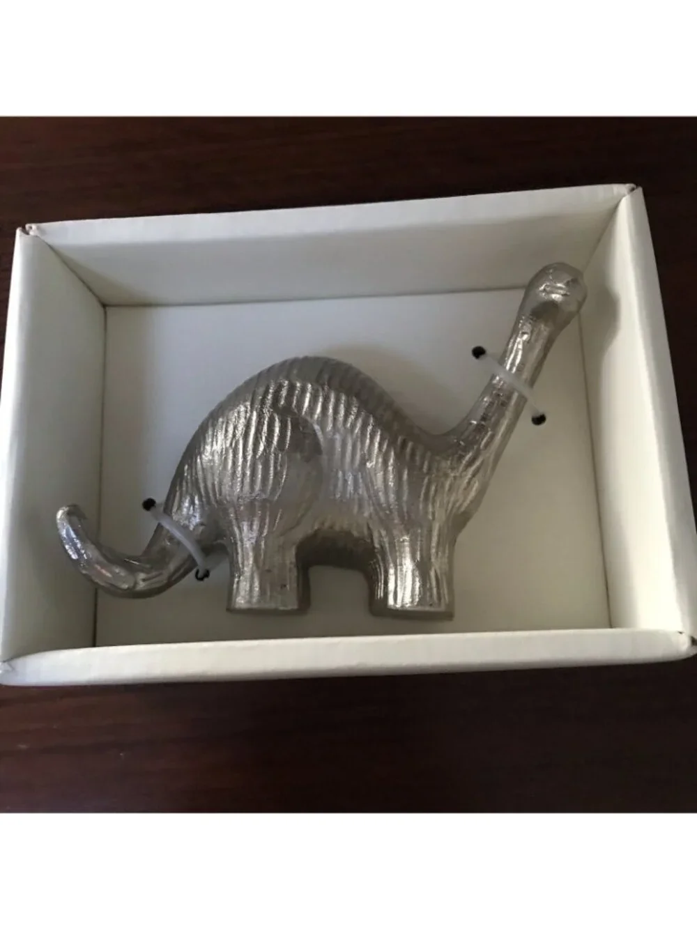 Pottery Barn Kids Dino Hook Silver Tone Metal Dinosaur Wall Mount Kitsch PBK